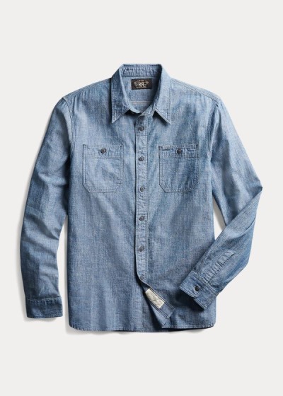 Ralph Lauren Chambray Arbejdsskjorter Herre Danmark (JIUGF7240)